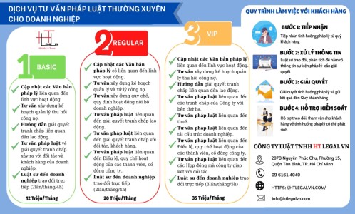 BIỂU PHÍ TƯ VẤN PHÁP LUẬT THƯỜNG XUYÊN CHO DOANH NGHIỆP - HT LEGAL VN (CÔNG TY LUẬT TẠI QUẬN TÂN BÌNH TP HỒ CHÍ MINH)